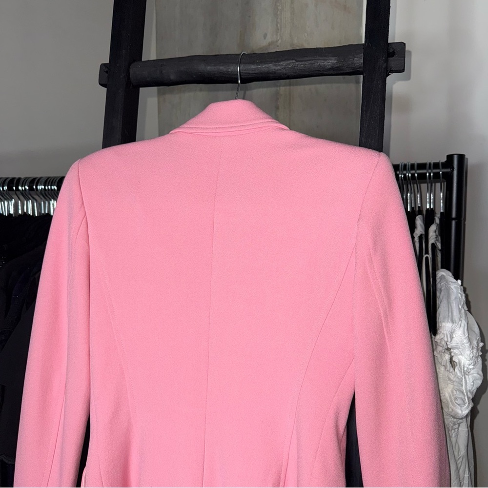 ZARA Double-Breasted Pink Crepe Blazer - Picture 12 of 17